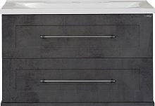 Тумба с раковиной Misty Марта 80 подвесная, темный бетон