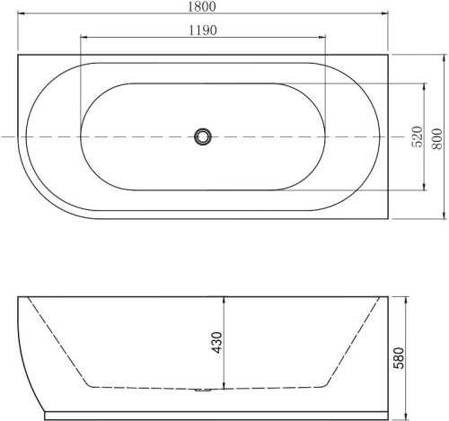 Акриловая ванна Aquanet Elegant B 260049 180, белая