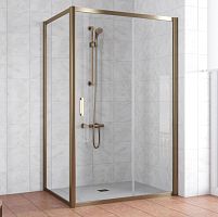Душевой уголок Vegas Glass ZP+ZPV 140*70 05 01 профиль бронза, стекло прозрачное