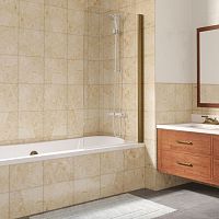 Шторка на ванну Vegas Glass EV Lux 75 05 01 R профиль бронза, стекло прозрачное