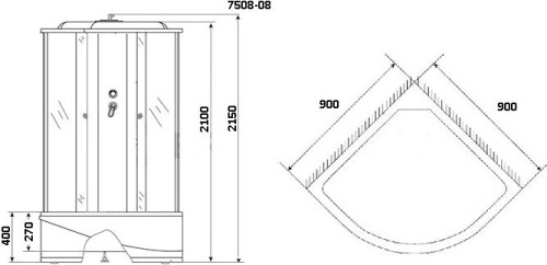 27 700 руб. Душевая кабина Niagara NG-7508-08 BLACK фото 3 Душевая кабина Niagara NG-7508-08 BLACK фото 3