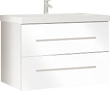 Мебель для ванной Marka One Mix 70П с 2 ящиками, белый глянец, ручки рейлинг