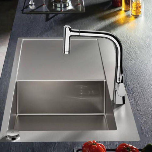 Смеситель Hansgrohe Metris Select M71 73805000 для кухонной мойки, хром фото 5