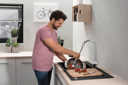 Смеситель Hansgrohe Focus M42 71800000 для кухонной мойки, хром фото 6