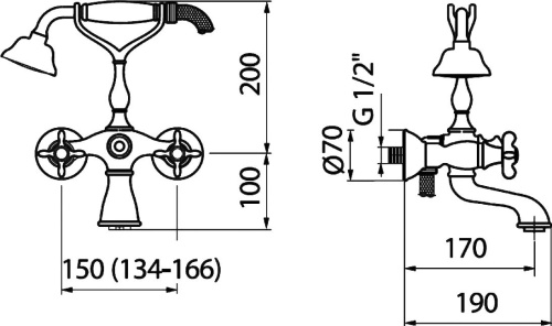 51 600 руб. Смеситель Webert Ottocento OT720201015 хром для ванны с душем фото 2 Смеситель Webert Ottocento OT720201015 хром для ванны с душем фото 2
