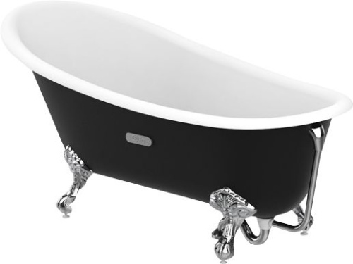 Чугунная ванна Roca Carmen anti-slip 234250002 160х80 + ножки, черная фото 6