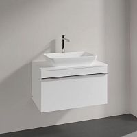 Тумба с раковиной Villeroy & Boch Venticello 75 glossy white, с ручкой хром