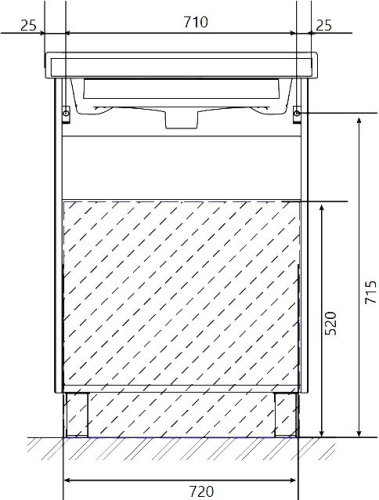 Мебель для ванной 1MarKa Gaula 80Н черная, 3 ящика фото 5
