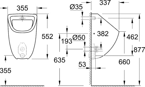 Писсуар Grohe Bau Ceramic 39438000 фото 3