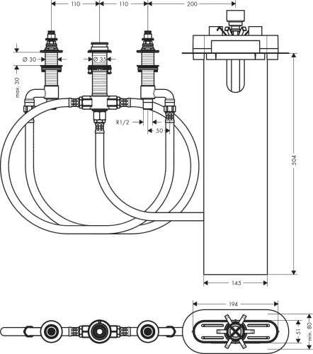 Скрытая часть Hansgrohe 13440180 фото 2