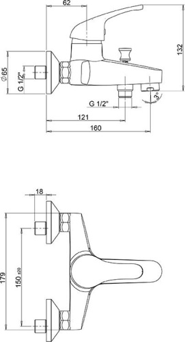 8 123 руб. Смеситель Paini Creta 42CR111CAKM для ванны с душем фото 2 Смеситель Paini Creta 42CR111CAKM для ванны с душем фото 2