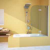 Шторка на ванну GuteWetter Lux Pearl GV-102A правая 120 см стекло бесцветное, профиль хром