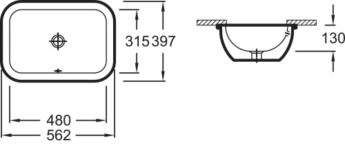 Раковина Jacob Delafon Vox EYA102 встраиваемая снизу фото 3