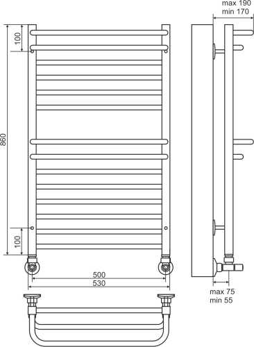 32 050 руб. Полотенцесушитель водяной Terminus Орион П14 500x860 Полотенцесушитель водяной Terminus Орион П14 500x860