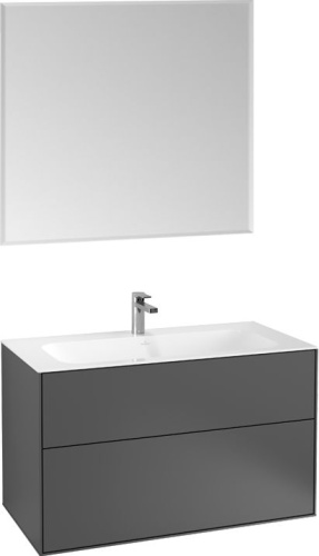Мебель для ванной Villeroy & Boch Finion 100 anthracite matt lacquer, с настенным освещением фото 6