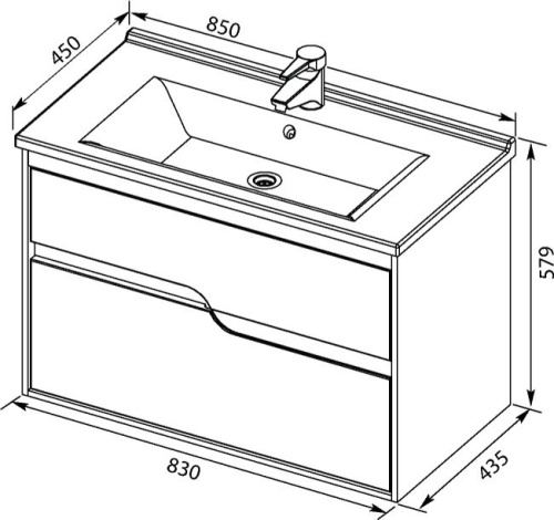 Мебель для ванной Aquanet Модена 85 фото 6