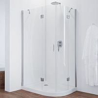 Душевой уголок Vegas Glass AFS-F 100*90 08 01 L профиль глянцевый хром, стекло прозрачное