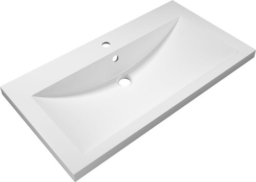 Мебель для ванной 1MarKa Соната 90Н с 1 дверкой и 2 ящиками, белый глянец фото 3