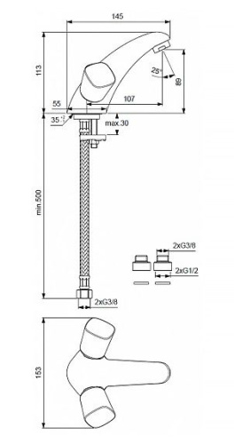 6 090 руб. Смеситель Vidima Квадро BA243AA для раковины фото 2 Смеситель Vidima Квадро BA243AA для раковины фото 2
