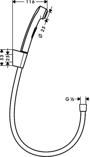 Гигиенический душ Hansgrohe 32128000 со смесителем 75615000 фото 6