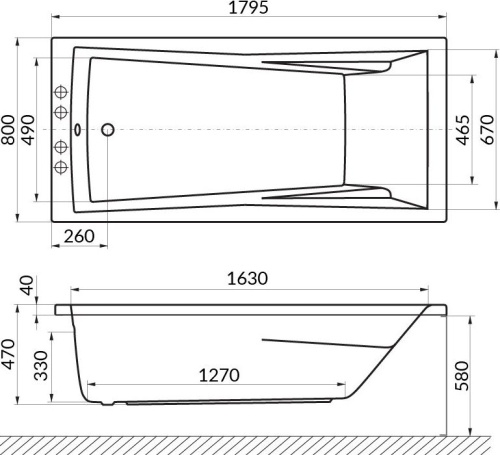 Акриловая ванна Excellent Palace 180x80 фото 4