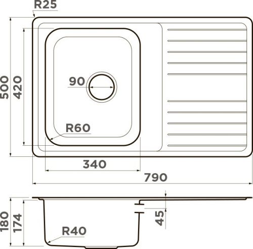 Комплект Мойка кухонная Omoikiri Sagami 79 + Смеситель Grohe Minta 32321002 для кухонной мойки фото 4