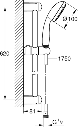 Душевой комплект Grohe Eurosmart Cosmopolitan 32880000 + 27853001 + 27057000 фото 6