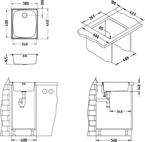 Мойка кухонная Alveus Basic 10 фото 3