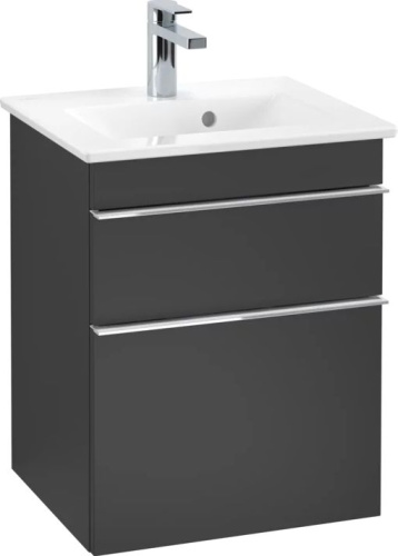 Мебель для ванной Villeroy & Boch Venticello 46 black matt lacquer, с ручками хром фото 3