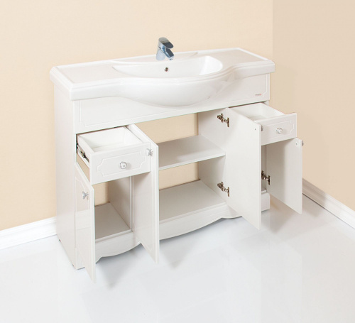 Мебель для ванной Бриклаер Лючия 120 белый глянец фото 2