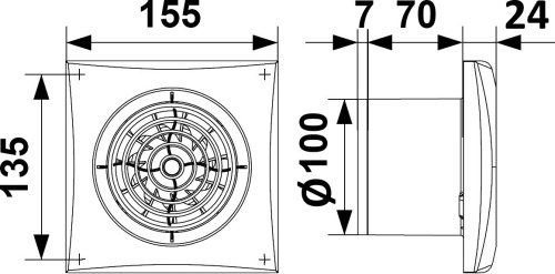 Вытяжной вентилятор Diciti Aura 4C white design фото 2