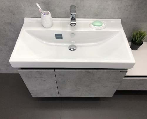 Мебель для ванной Comforty Осло 80, подвесная, бетон светлый фото 4