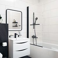 Шторка на ванну IDDIS Slide SLI5BS7i90 75х145, профиль матовый черный