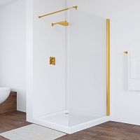 Душевая перегородка Vegas Glass EAF 106 09 10 профиль золото, стекло сатин