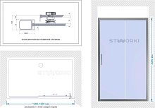 Душевая дверь в нишу STWORKI Стокгольм DE019D2130200 130 см профиль черный матовый, стекло матовое