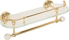 Полка Migliore Amerida 16602 с полотенцедержателем, золото