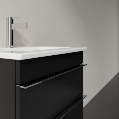 Мебель для ванной Villeroy & Boch Venticello 46 black matt lacquer, с ручками хром фото 4
