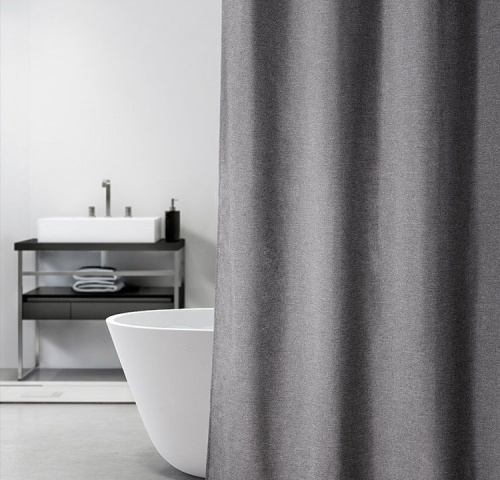 Штора для ванной Carnation Home Fashions Linen Grey LIN240GR 240х200 см, серая фото 6