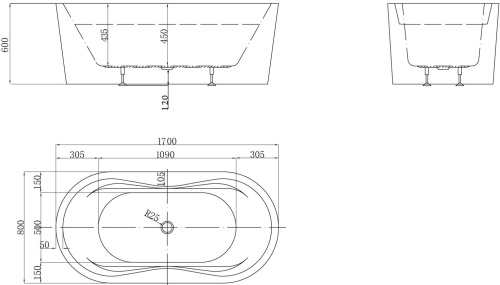 Акриловая ванна BelBagno BB407-1700-800 170x80 фото 3