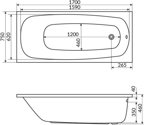 Акриловая ванна Excellent Layla 170x75 фото 3