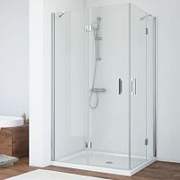 Душевой уголок Vegas Glass AFA-F 100*80 08 01 L профиль глянцевый хром, стекло прозрачное