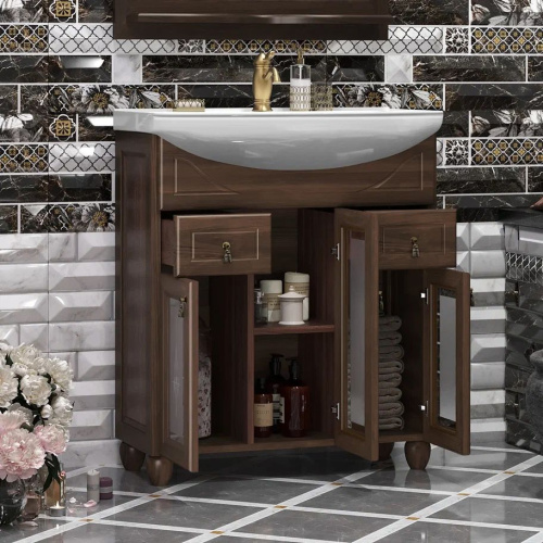 Мебель для ванной Opadiris Тибет 75 с художественным стеклом, нагал фото 3