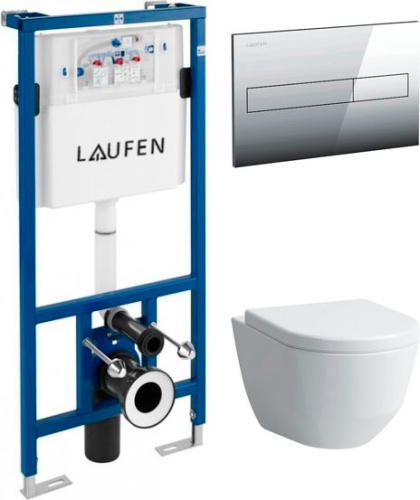 Комплект Система инсталляции для унитазов Laufen Lis CW1 8.9466.0 + Чаша для унитаза подвесного Laufen Pro Rimless 8.2096.6.000.000.1 без ободка + Кн фото 9