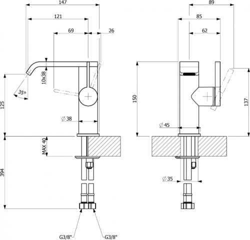 Душевой комплект Villeroy & Boch TVS1086000261 + TVW10611615261 + TVT10650115261 фото 8