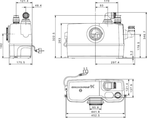 Канализационный насос Grundfos Sololift2 WC-1 фото 3
