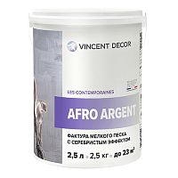 VINCENT DECOR AFRO ARGENT фактура мелкого песка с серебристым эффектом (2,5л)