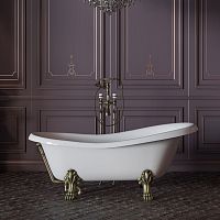 Ванна из искусственного камня Migliore Milady 26921 185x82 белая, бронза