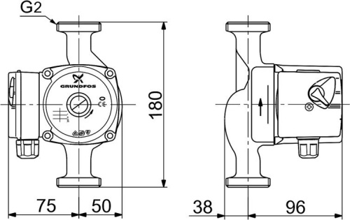 Циркуляционный насос Grundfos UPS 32-60 180 фото 2
