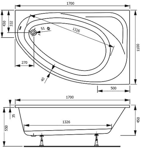 Акриловая ванна Vagnerplast Hapi 170х110 R фото 8