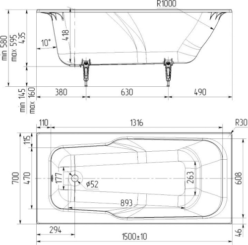 Чугунная ванна Maroni Primavera 150x70 фото 3 Чугунная ванна Maroni Primavera 150x70 фото 3